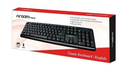 TECLADO ARGOM USB CLASICO EN INGLES/ ARG-KB-7424 / (150241)