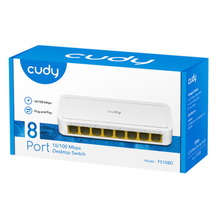 SWITCH 8 PUERTOS CUDY FS108D 10/100MBPS Desktop White (100013)