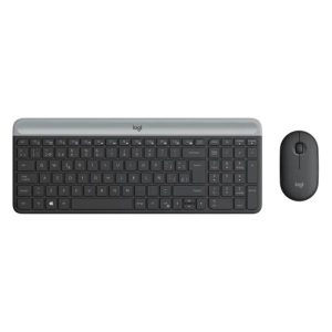 TECLADO Y MOUSE LOGITECH MK470 SLIM COMBO MEMBRANA INALÁMBRICO 2.4 GHZ ESPAÑOL 920-009266 NEGRO