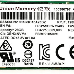 Disco Estado Solido M.2 128GB Portatil UNION MEMORY/PCIE NVMe ( corto) (100145)