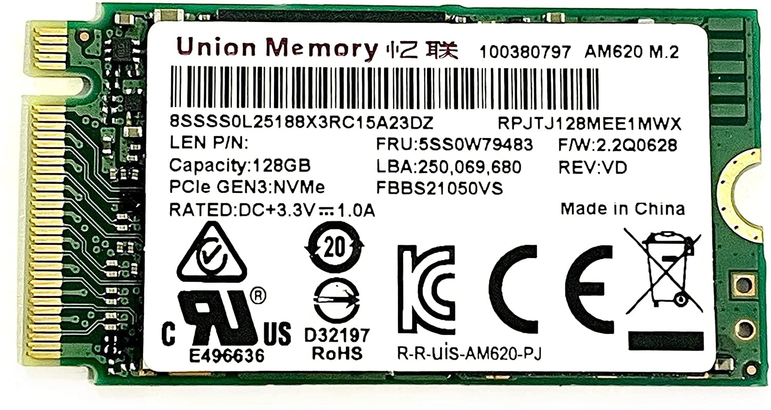 Disco Estado Solido M.2 128GB Portatil UNION MEMORY/PCIE NVMe ( corto) (100145)