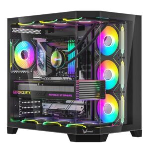 CASE ARGB FORMULA V LINE CRYSTAL Z6 FLOE BLACK MID TOWER VENTILADORES 4 DE 120MM CON VIDRIO FRONTAL Y LATERAL 4711401663386