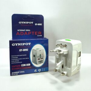 ADAPTADOR DE CORRIENTE UNIVERSAL TRIFASICO GYNIPOT GY-0092/ PROTECTOR/CON USB (400198)