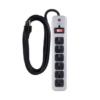 PROTECTOR DE VOLTAJES 6 TOMAS 900J 2.4MTS CABLE INDUSTRIAL 14021 GE (400326)