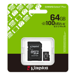 MEMORIA MICRO SD KINGSTON CANVAS SELECT PLUS 64GB  microSDXC GEN3 100MB/s A1 (SDSC3/64GB)  (250045)