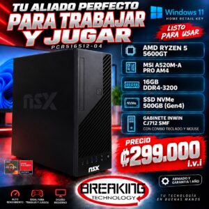 DESKTOP TM MSI A520M-A/R5 5600GT /16GB DDR4 3200 PATRIOT/512 SSD M.2 PATRIOT/ PCR516512-01