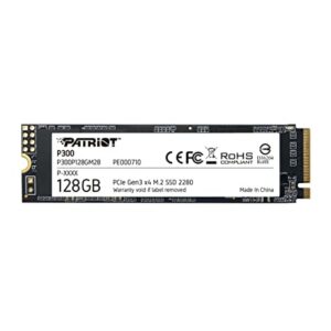 HD INTERNO SOLIDO 128GB PATRIOT P300 M.2 2280 PCIE GEN3 X4 NVME 1600MB/S / 600MB/S P300P128GM28 NEGRO