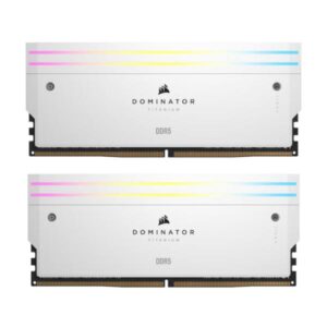 MEMORIA RAM PC 32GB (2×16GB) CORSAIR DOMINATOR TITANIUM DDR5 7200MHz CL34 1.45V RGB CMP32GX5M2X7200C34W BLANCO