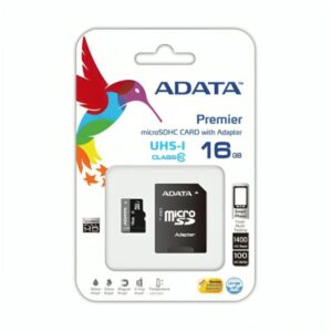 MEMORIA MICRO SDHC 16GB ADATA AUSDH16GUICL10-RA1 CLASE 10 80MB / 10MB/S IDEAL PARA FOTOGRAFÍA Y VIDEO HD EN SMARTPHONES, TABLETS Y CÁMARAS DE TABLERO