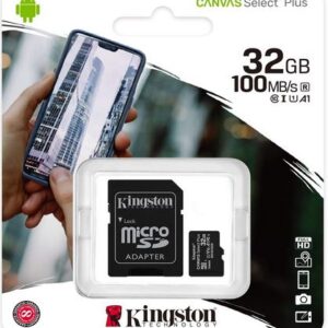 MEMORIA MICRO SDHC 32GB KINGSTON SDCS2/32GB CLASE 10 100 MB/S PARA DISPOSITIVOS ANDROID, SMARTPHONES Y TABLETS