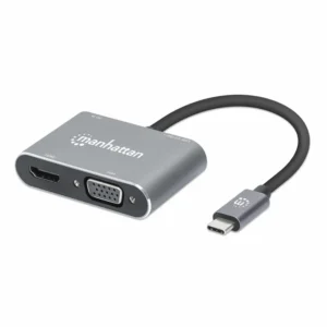 CONVERTIDOR MANHATTAN DOCKING USB-C 4 EN 1 HDMI-VGA 4K 130691
