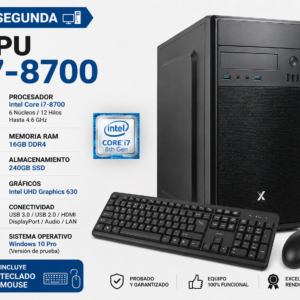 PC SEGUNDACPU I7-8700 16GB/240SSD CON TECLADO Y MOUSE