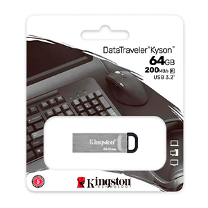 MEMORIA USB 64GB KINGSTON DATA TRAVELER KYSON USB-A 3.2 GEN 1 DTKN/64GB PLATEADO