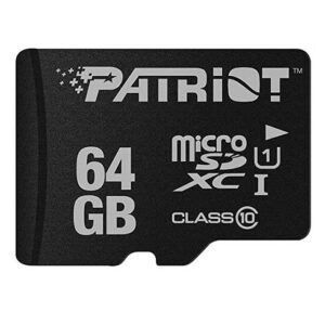 MEMORIA MICRO SDXC 64GB PATRIOT PSF64GMDC10 LX SERIES CLASE 10 80 MB/S 10 MB/S PARA DISPOSITIVOS MOVILES CÁMARAS DIGITALES Y CONSOLAS DE JUEGOS