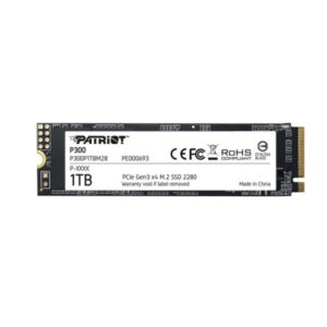 HD INTERNO SOLIDO 1TB PATRIOT P300 M.2 2280 PCIE GEN3 X4 NVME 2100MB/S / 1650MB/S P300P1TBM28 P300 NEGRO