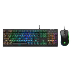TECLADO Y MOUSE GAMING RGB SHARKOON SGB30 ALÁMBRICO USB INGLÉS 4044951033485 NEGRO