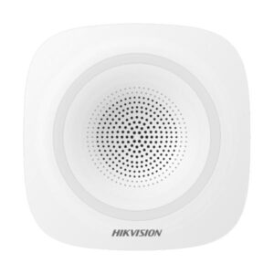 SIRENA INALAMBRICA INTERIOR HIKVISION DS-PS1-I-WB 433 MHZ 90?110 DB AES-128 / ANTISABOTAJE / LED / SALTO DE FRECUENCIA BLANCO