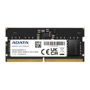 MEMORIA RAM LAPTOP ADATA 8 GB DDR5 4800 MHZ CL40 1.1 V AD5S48008G-S NEGRO