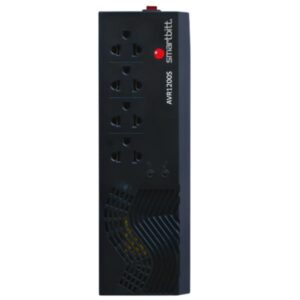 REGULADOR DE VOLTAJE SMARTBITT SBAVR1200S 1200VA 600W 4 TOMAS 90?145 VCA AVR SUPRESOR DE PICOS LED NEGRO