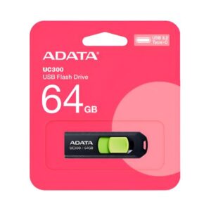 MEMORIA USB 64GB ADATA UC300 USB-C 3.2 GEN 1 ACHO-UC300-64G-RBK/GN NEGRO / VERDE
