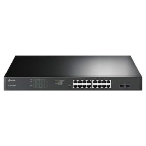 SWITCH TP LINK TL-SG1218MPE 16 PUERTOS GIGABIT PoE+ + 2 PUERTOS SFP EASY SMART MANAGED ADMINISTRABLE NEGRO