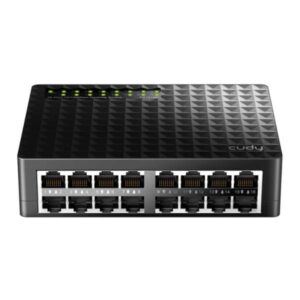SWITCH  CUDY  FS1016D 1.0  16 PUERTOS RJ45  10/100 MBPS  NO ADMINISTRABLE NEGRO