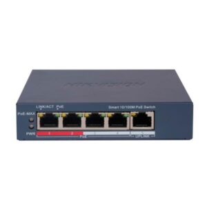 SWITCH HIKVISION DS-3E1105P-EI/M V2 4 PUERTOS POE FAST ETHERNET 10/100 MBPS / 1 PUERTO RJ45 ADMINISTRABLE 301802703 AZUL