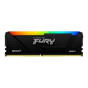 MEMORIA RAM PC 16GB KINGSTON FURY BEAST RGB KF432C16BB2A/16 DDR4 3200 MHZ CL16 1.35 V RGB. XMP 2.0. DISIPADOR DIMM 288 PINES NEGRO