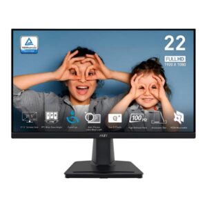 MONITOR 21.5 PULG MSI PRO MP225 1920 X 1080 100HZ 1MS IPS FHD LED PLANO NEGRO 9S6-3PC6CM-001