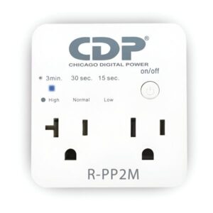 PROTECTOR DE VOLTAJE CDP R-PP2 1800W 2 TOMAS SUPRESIÓN DE SOBRECORRIENTE Y SOBRE VOLTAJE RETARDO DE ENERGÍA SELECCIONABLE BLANCO