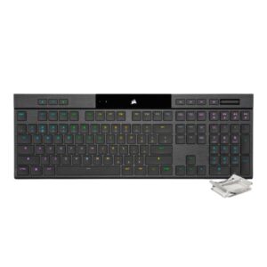 TECLADO GAMING RGB CORSAIR K100 AIR MECÁNICO INALÁMBRICO BLUETOOTH INGLÉS CH-913A01U-NA NEGRO