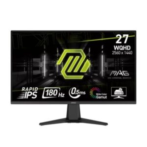 MONITOR MSI PLANO 27 PULG MAG 275QF QHD 2560X1440 IPS 170HZ FREESYNC HDMI y DP 9S6-3CE21M-014 NEGRO