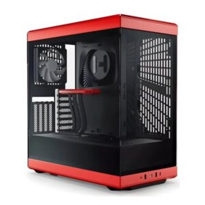CASE GAMING HYTE Y40 MID TOWER  VENTILADORES 2 DE 120MM CON VIDRIO LATERAL Y FRONTAL CS-HYTE-Y40-BR ROJO / NEGRO