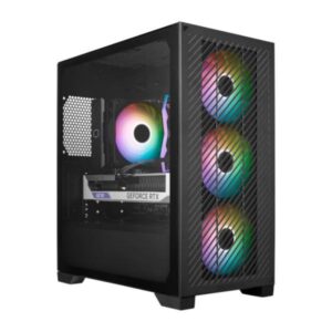 CASE GAMING RGB COOLER MASTER ELITE 301 MINI TOWER VENTILADORES 3 DE 120MM CON VIDRIO LATERAL Y MALLA FRONTAL E301-KGNN-S00 NEGRO