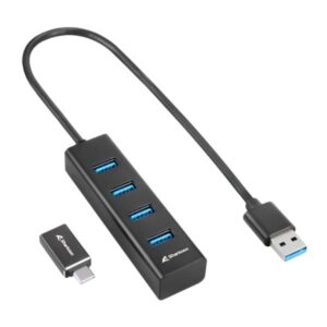 HUB SHARKOON 4 PUERTOS USB 3.2 GEN 1 4044951037582 NEGRO