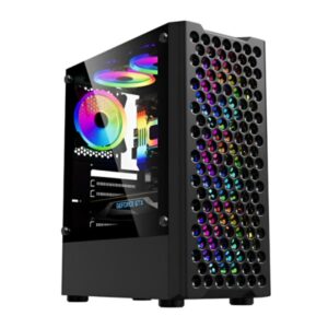 CASE GAMING  EAGLE WARRIOR CG06Z5RA001C FRONTAL MESH CON 3 ABANICOS FRONTALES ARGB VIDRIO TEMPERADO NEGRO