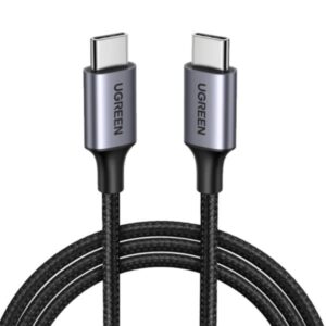 CABLE UGREEN US261 USB-C A USB-C 60W 2M 50152 GRIS/NEGRO