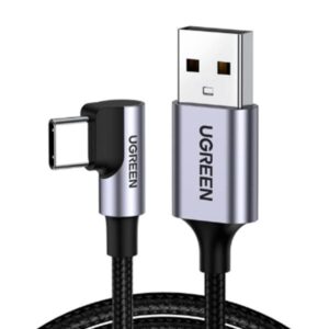 CABLE UGREEN US284 USB-A A USB-C ANGULO RECTO 2M 50942 GRIS