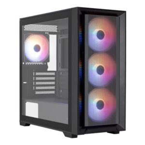 CASE GAMING RGB AEROCOOL TERN MINI MINI TOWER VENTILADORES 4 DE 120MM CON VIDRIO LATERAL Y MALLA FRONTAL TERN MINI-G-BK-V1 ACCS-ES04043.11 NEGRO