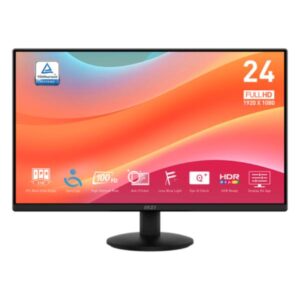 MONITOR MSI PRO MP242L 23.8 PULG PLANO 1920 X 1080 100 HZ ANTI-GLARE HDMI 9S6-3PD5CT-004 NEGRO