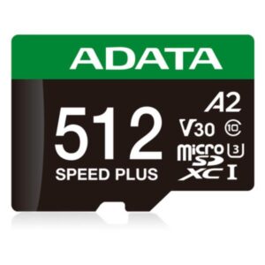MEMORIA MICRO SDXC 512GB ADATA UD512GUI3V30A2SP-RA1 CLASE 10 180MB/S / 160MB/S PARA CÁMARAS Y DRONES