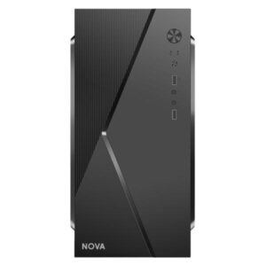 CASE NOVA CM04Q1RA003C MINI TOWER SIN VENTILACIÓN INCLUIDA CON PANEL LATERAL Y CON FUENTE DE PODER 600W PE600RNF013C NEGRO