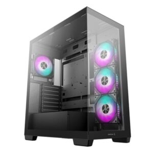 CASE  DEEPCOOL CG580 AF TORRE MEDIA PLASTICO Y ACERO 3 ABANICOS LATERALES Y 1 ABANICO TRASERO R-CG580-BKADA4-G-1 NEGRO