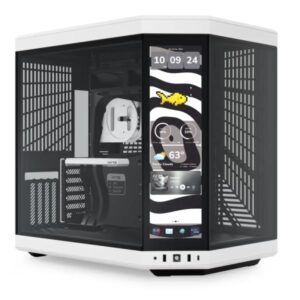 CASE HYTE Y70 TOUCH INFINITE TORRE MEDIA VIDRIO TEMPLADO CON PANTALLA TÁCTIL 14.9 PULG GEN 3 CS-HYTE-Y70TTI-WB BLANCO/NEGRO