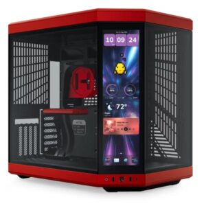 CASE HYTE Y70 TOUCH INFINITE TORRE MEDIA VIDRIO TEMPLADO CON PANTALLA TÁCTIL 14.9 PULG GEN 3 CS-HYTE-Y70TTI-RB ROJO/NEGRO