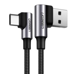 CABLE USB-A ANGULO RECTO A USB-C ANGULO RECTO UGREEN US176 2M 20857 GRIS