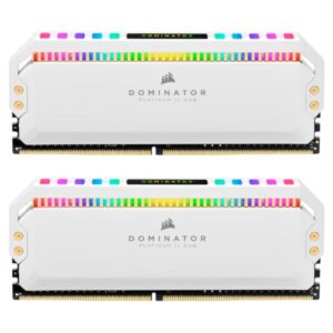 MEMORIA RAM PC 16GB (2×8GB) CORSAIR DOMINATOR PLATINUM RGB DDR4 3600MHz CL18 1.35V RGB CMT16GX4M2C3600C18W BLANCO