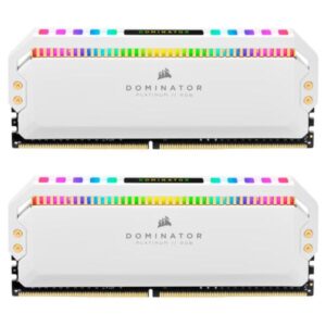 MEMORIA RAM PC 16GB (2×8GB) CORSAIR DOMINATOR PLATINUM RGB DDR4 3200MHz CL16 1.35V RGB CMT16GX4M2C3200C16W BLANCO