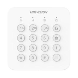 TECLADO PARA ALARMA INALAMBRICO HIKVISION AX HOME DS-PK201B-WB(O-STD) CORRIENTE MAXIMA 190 MA ALCANCE DE HASTA 1000M 302402336 BLANCO