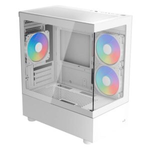 CASE RGB AEROCOOL VIEWPORT MINI-G-WT-V2 MINI TOWER VENTILADORES 3 DE 120MM CON VIDRIO FRONTAL, LATERAL Y MALLA ACCM-ES09133.21 BLANCO